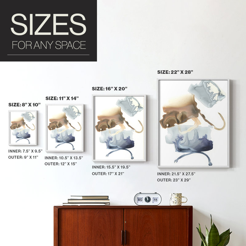 Lunar Geology I Framed Print - Solid Wood, 21" H x 17" W, White