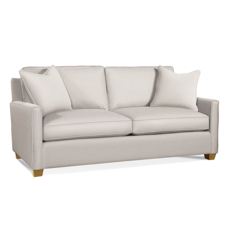 Nicklaus Sofa, Gel Memory Foam Mattress, Honey, White Textured Performance; 0865-91