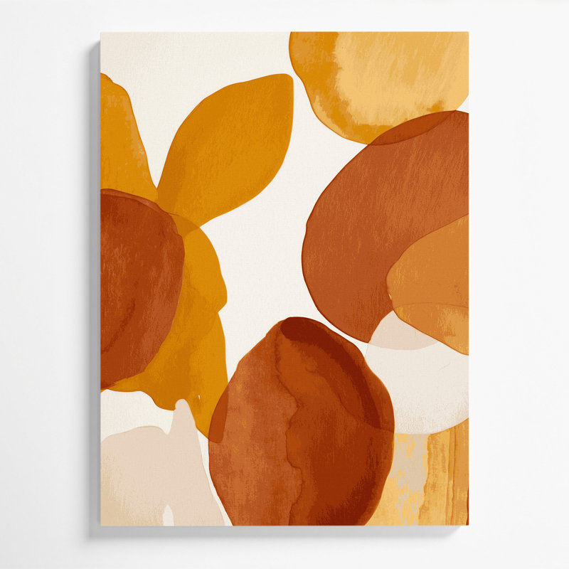 Abstrait aquarelle 91, art mural sur toile brune, H 30 po x l 20 po