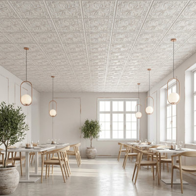 Milan 2 Ft. x 2 Ft. Drop-In or Glue-Up PVC Ceiling Tile