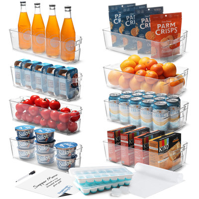 Ensemble de 16 bacs de rangement empilables pour réfrigérateur
