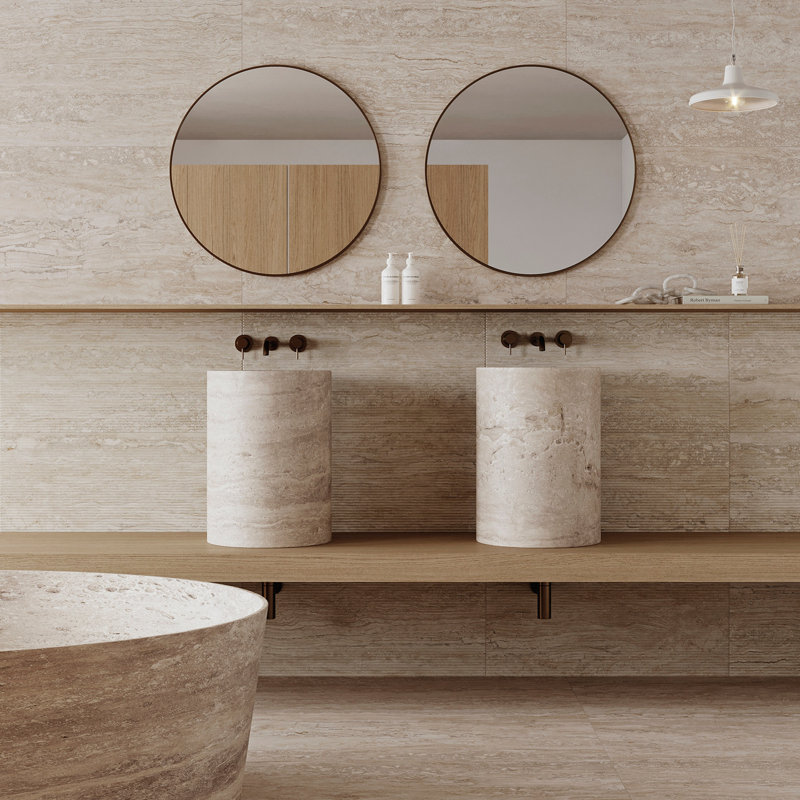 Spanish Marmol Porcelain 12" x 24" x 9mm Floor and Wall Tile Case(5 PCS, 10.76 Sq. Ft.), Natural