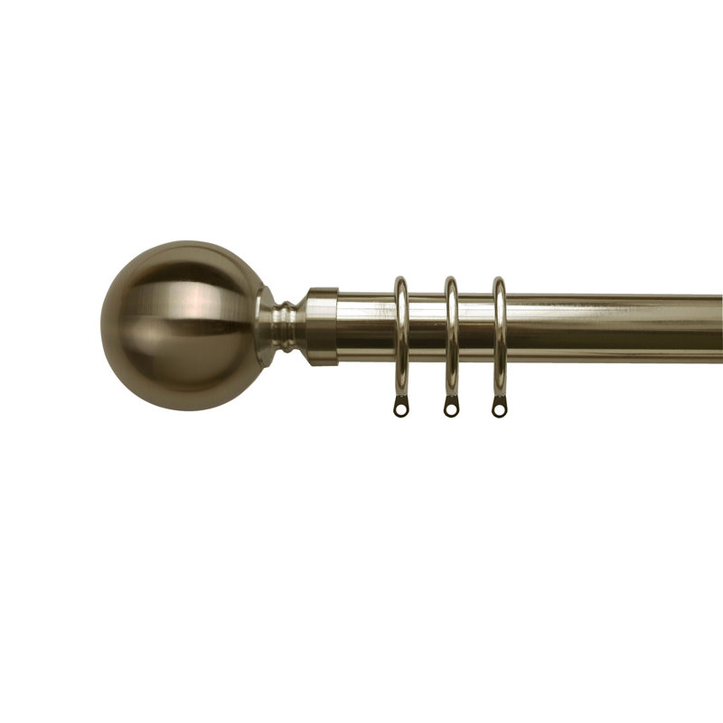 Anieyah 35mm Ball Pole, 7.60cm H x 240cm W x 13.10cm D, Antique Brass