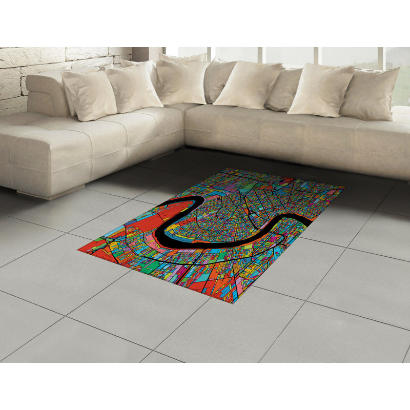 New Orleans High Density Long Fiber Poly Threads Decorative Area Rug Carpet, Rectangle 4' x 5'8"