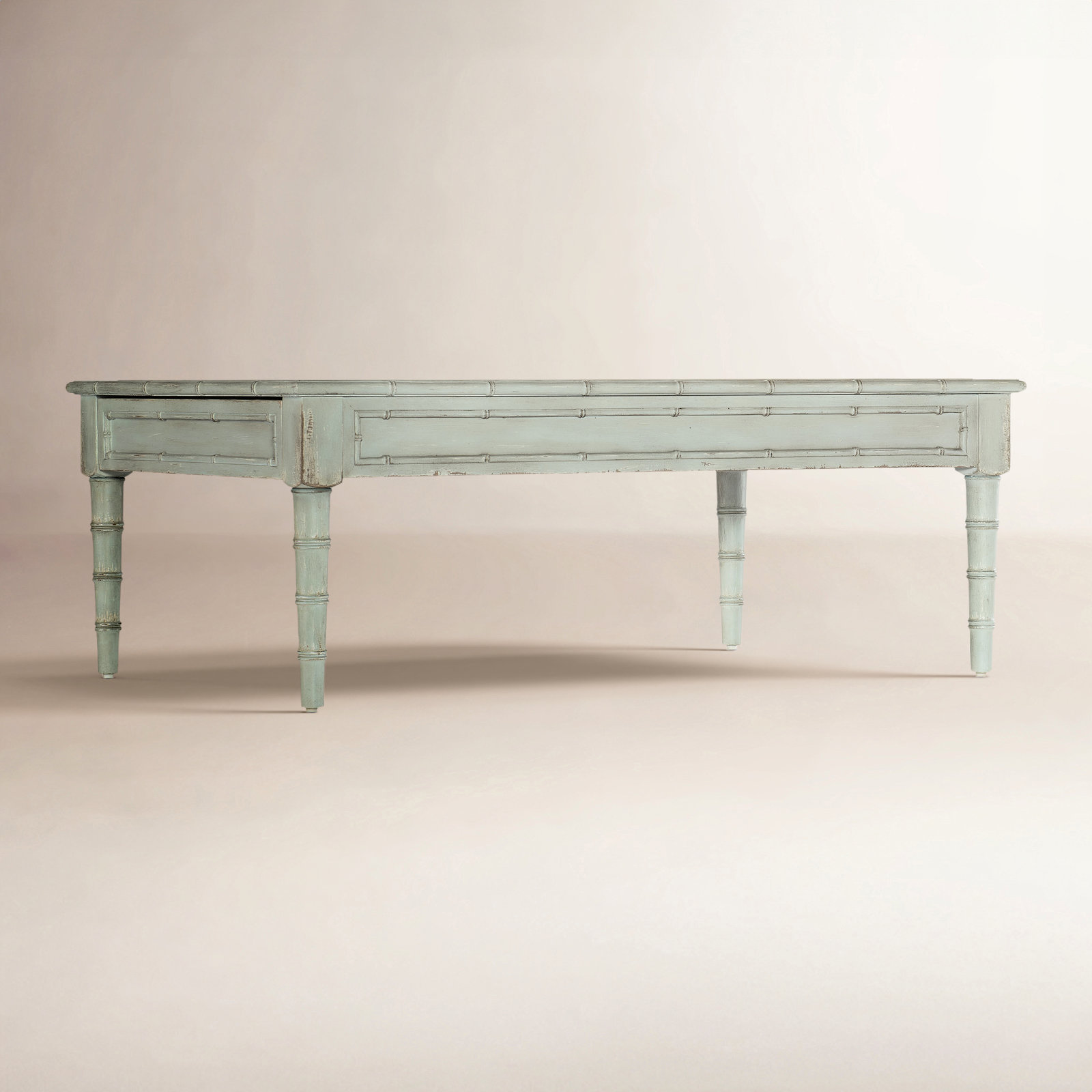 Charleston Solid Wood Coffee Table with Storage, Haint Blue