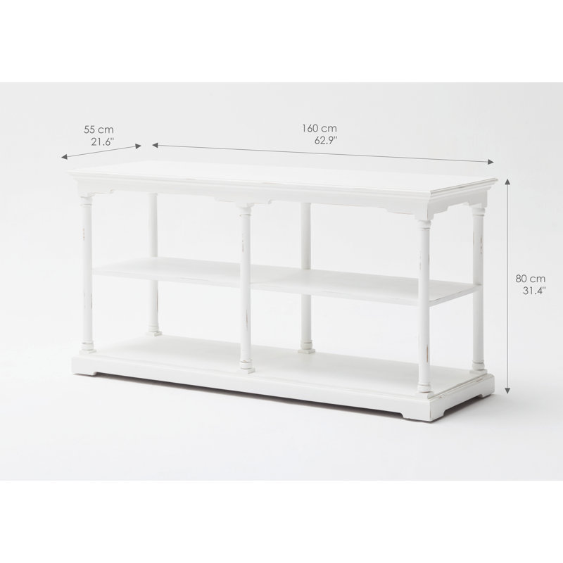 Console en bois massif 63 po Makan
