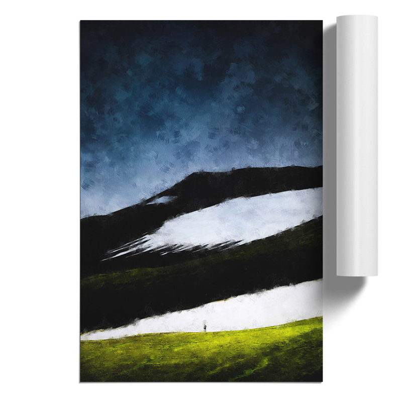 Beneath the Montains of Iceland Painting - Frameless Print, 30cm H x 21cm W x 0.1cm D