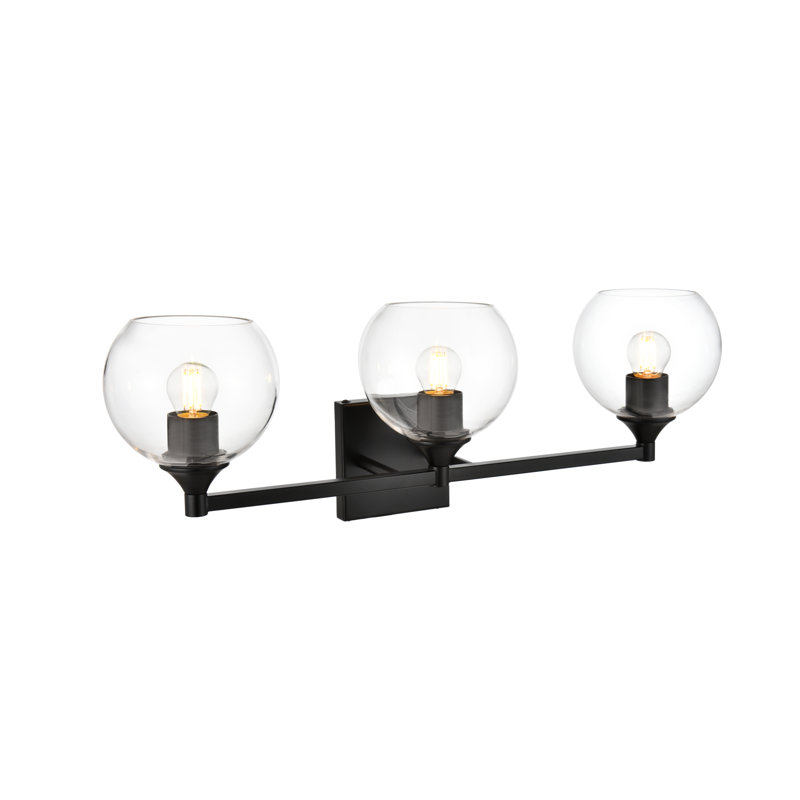 Lumière de meuble-lavabo à intensité variable, Noir, 3 Lights, H 9 po x l 25 po x P 25 po
