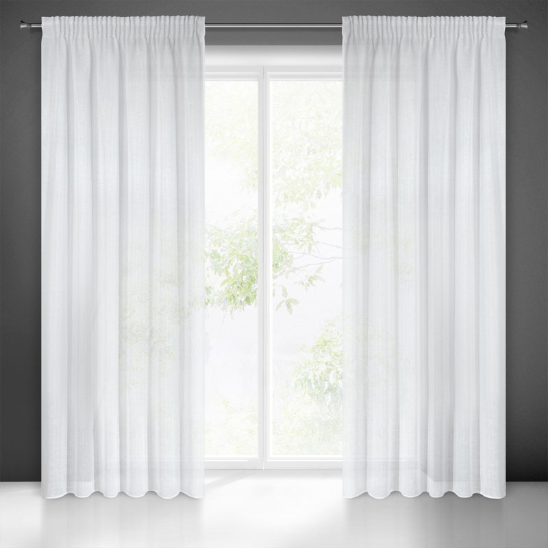 Kadie-May Slot Top Sheer Curtain, 270cm H x 140cm W