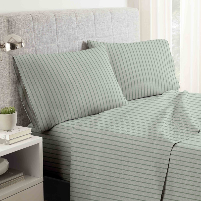 Martex Easy Living Cationic Stripe Sheet Set, Sage , Queen