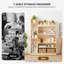Bibliothèque 49 niveaux H 49 "x l 33", étagères de rangement autoportantes pour bureau de chambre à coucher