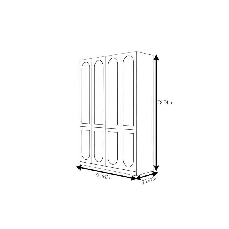 Garde-robe de luxe simple et moderne, H 78,74 po x l 59,84 po x P 23,62 po