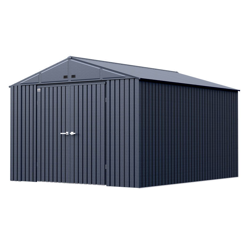 10' x 12' Anthracite Galvanized Steel Storage Shed