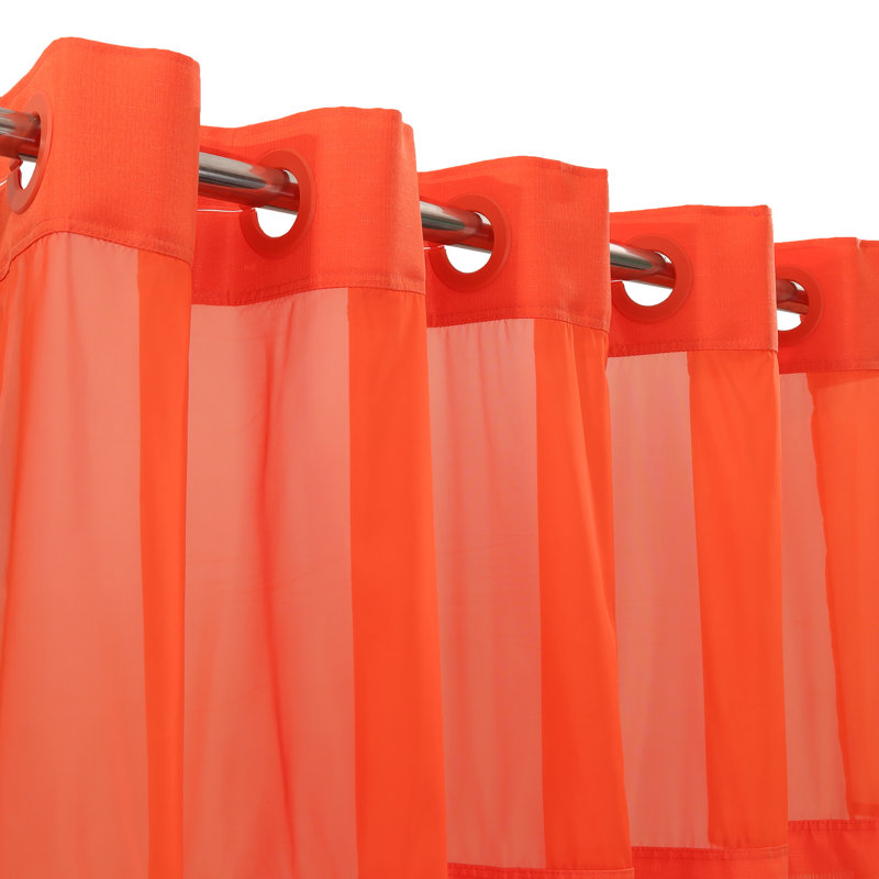 Ensemble de rideau de douche Bartek, Orange, H 74 po x l 71 po
