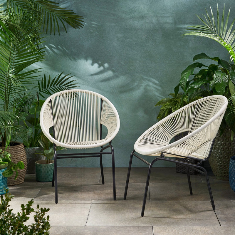 Ensemble de 2 chaises d'extérieur, White