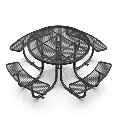 46-Inch Round Picnic Table With Umbrella Hole