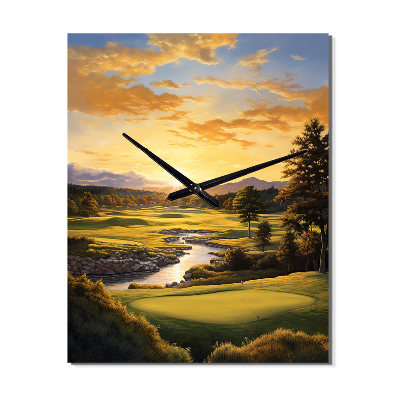Golf Golden Hour Golf - Horloges murales de sport, Petit