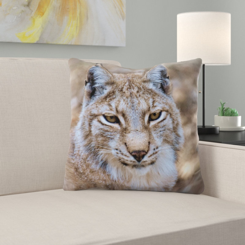Coussin en jeté lynx