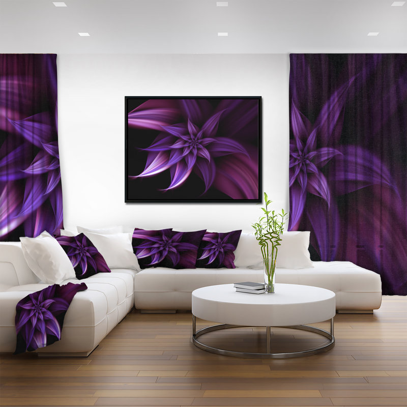 «Fractal Flower Mauve», impression, H 30 po x l 40 po x P 1,5 po, Toile avec cadre flottant