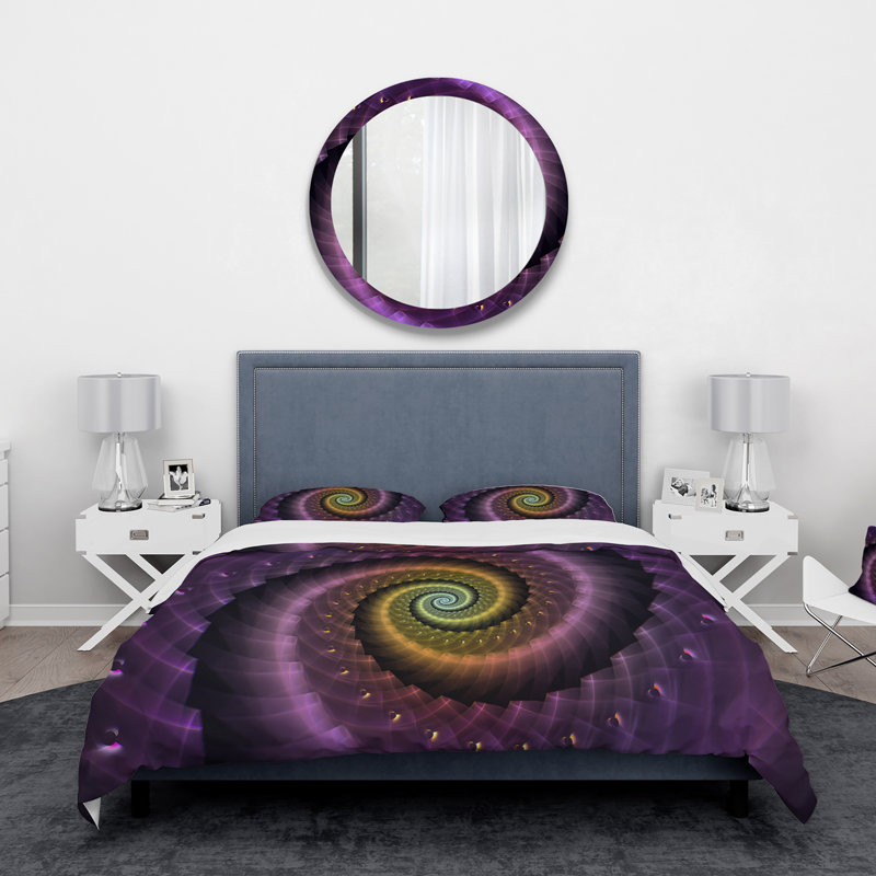 Ensemble de housse de couette Spiral Fractal Geometric IV - Microfibre polyester
