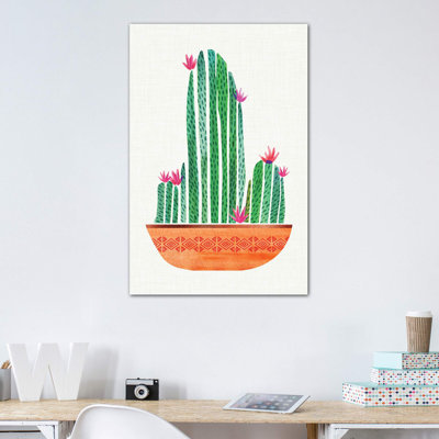 «Tiny Cactus Blossoms I» par Modern Tropical - impression d'art graphique