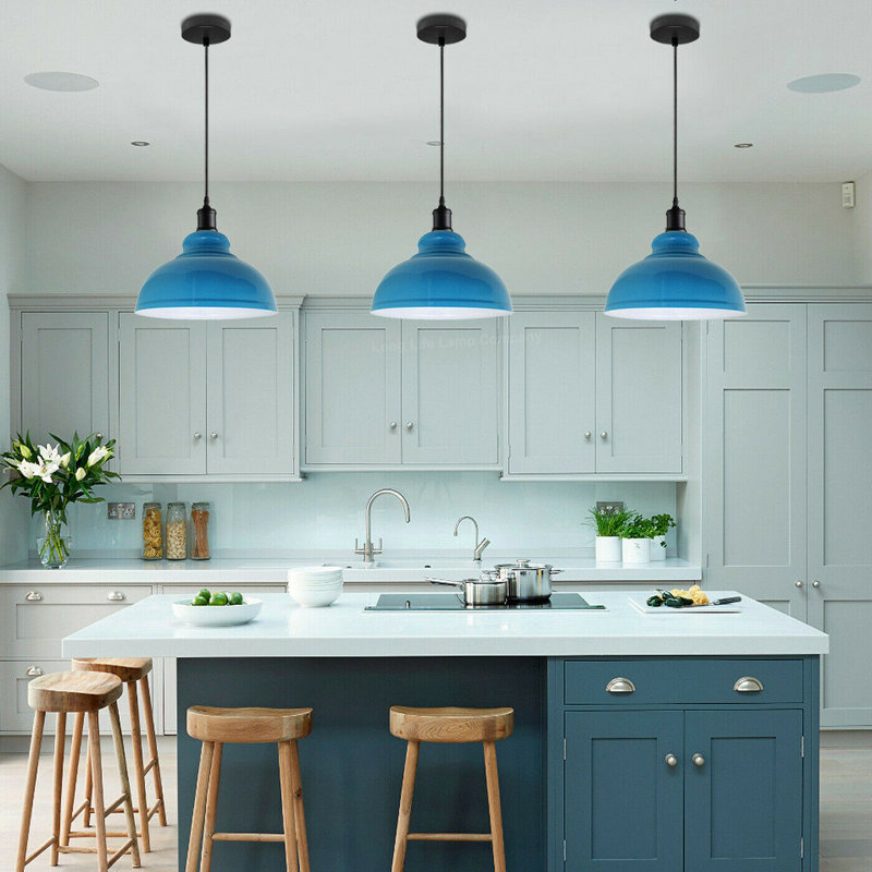 Reich 1 - Light Dome Pendant, 116cm H x 29cm W x 29cm D, Gloss Blue