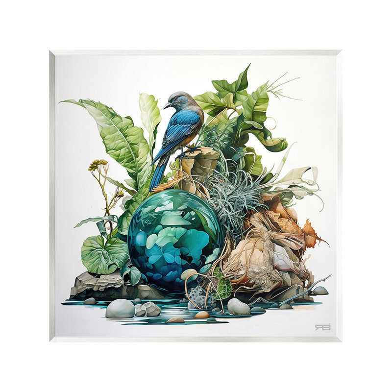 Art mural oiseau avec forêt