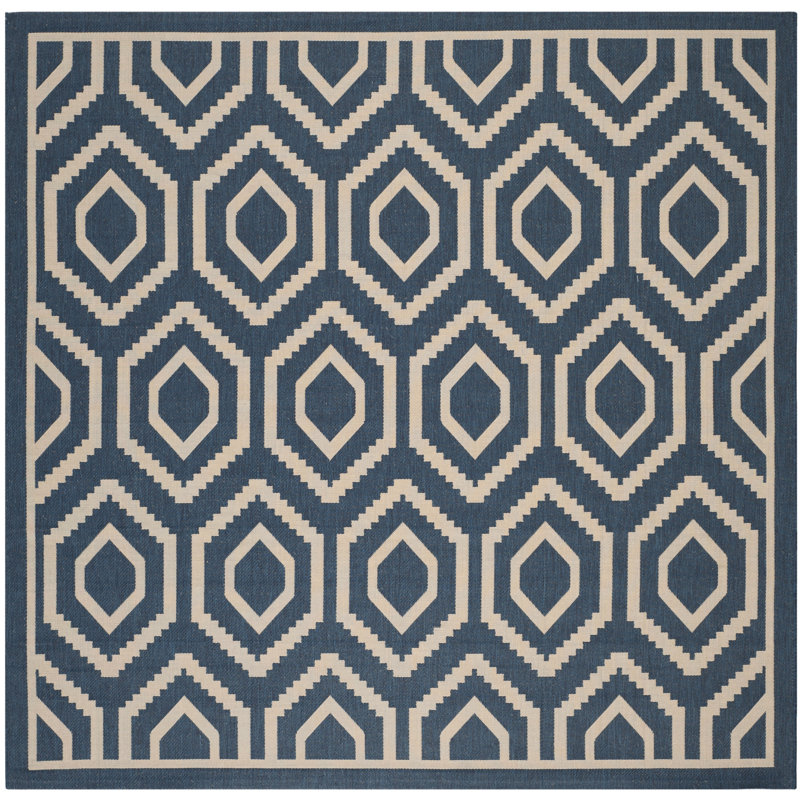 Deedrick Performance Geometric Indoor/Outdoor Area Rug, Square 4'
