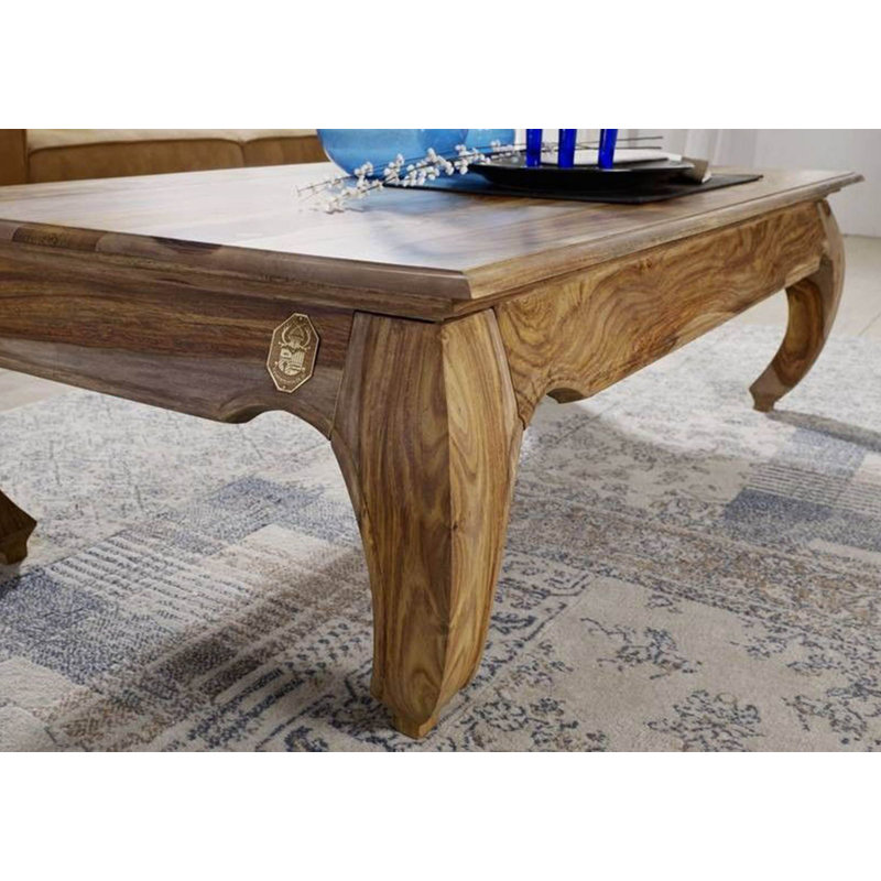 Opium Solid Wood Four Leg Coffee Table, H40 x L130 x W75cm, Brown