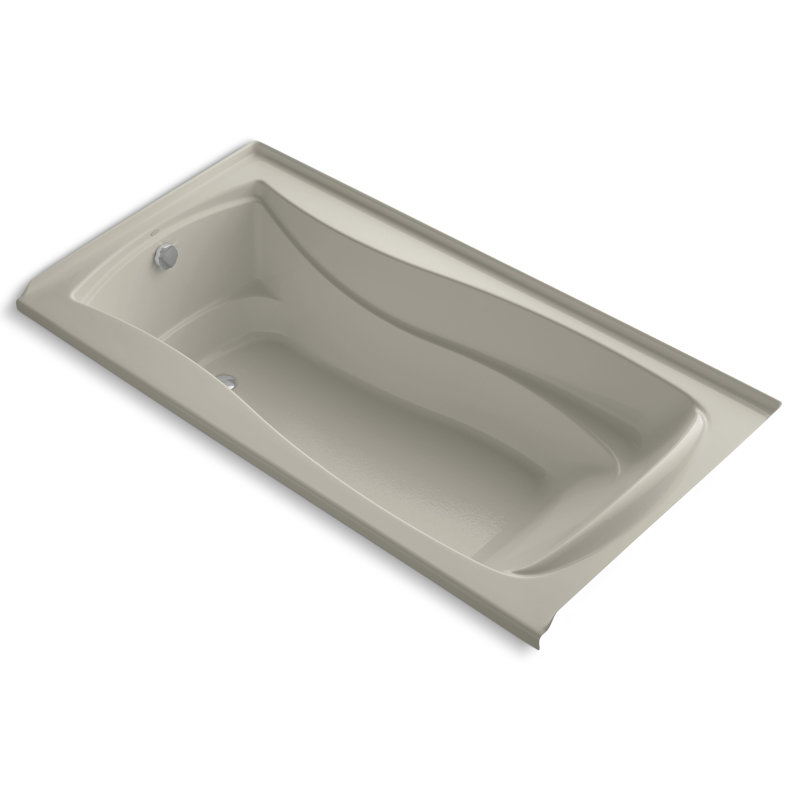 Mariposa 72" x 36" Drop In Soaking Acrylic Bathtub, Sandbar, Right