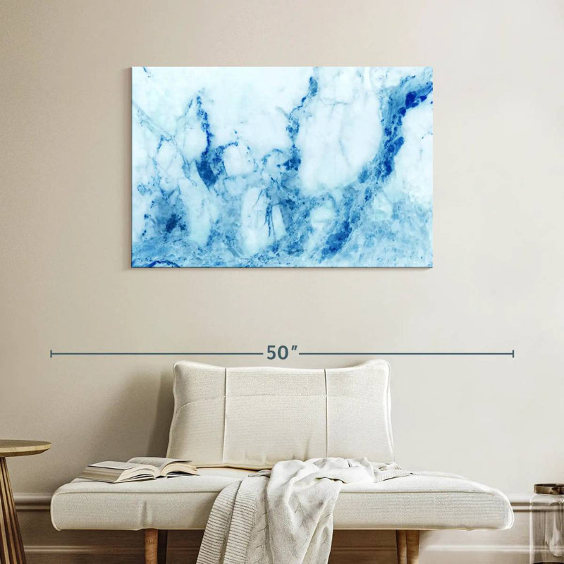 Alvord Marble Blue Abstract, 26" H x 39" W
