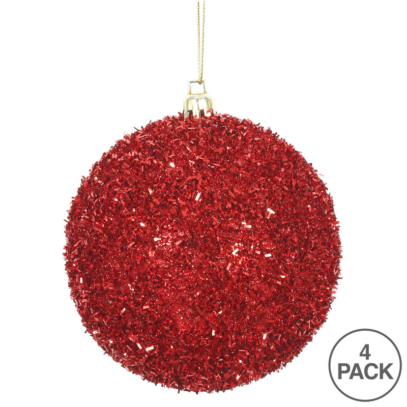 Ornement boule Tinsel, Rouge