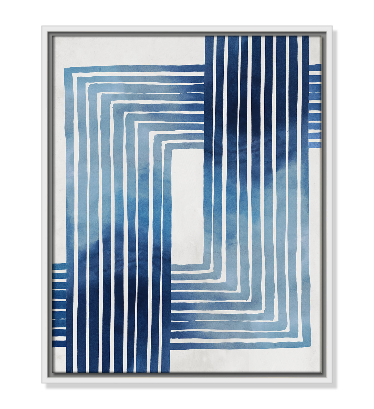 Lanny "In Unison" Painting by Eva Watts, 21.5" H x 17.5" W x 2" D, White Framed Canvas