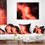 Nébuleuse rouge dans le cosmos - coussin imprimé abstrait-29075997-29075998