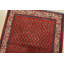 Tapis rouge rétro en laine noué à la main 3 pi 7 po x 9 pi 10 po Tribal Vintage