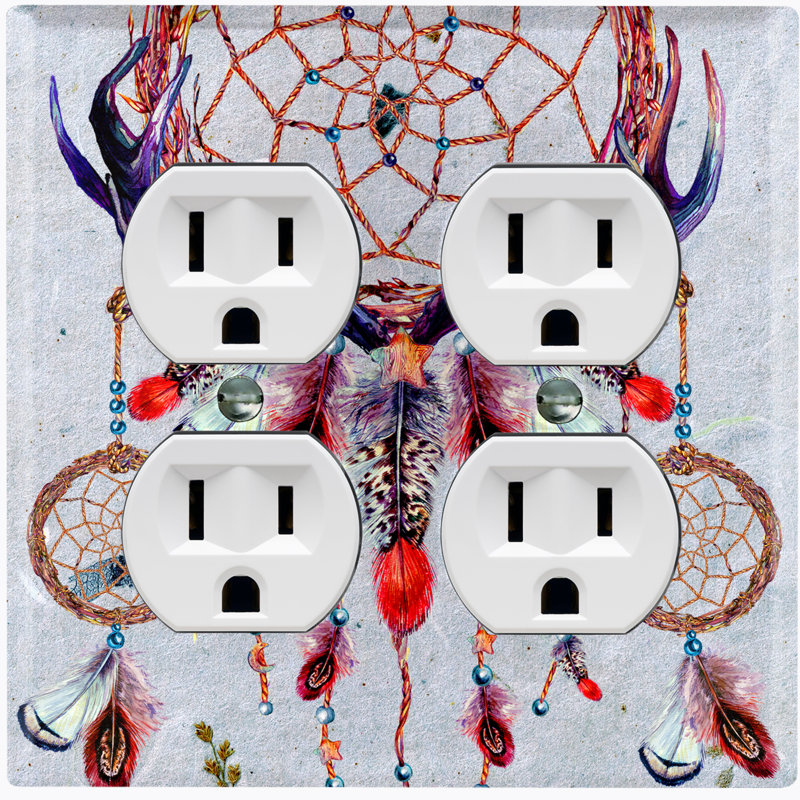 Patterned 2 - Gang Duplex Outlet Standard Wall Plate