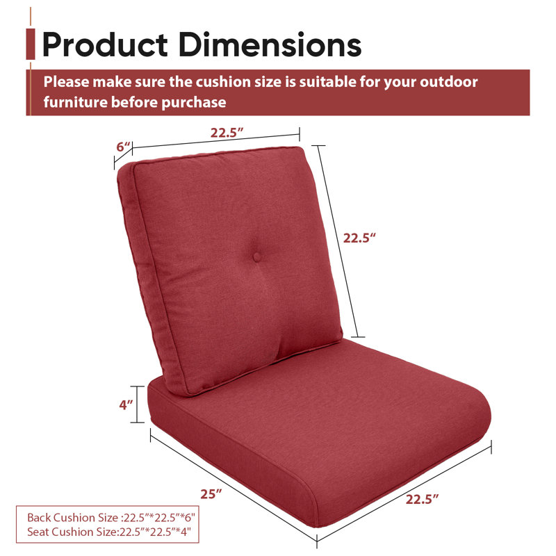 Coussin de siège / dossier d'extérieur Schutt, Rouge, Coussin 5 places / dossier