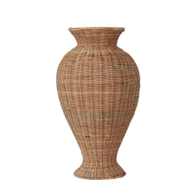 Hand-Woven Rattan Artisanal Vase