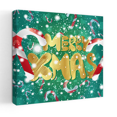 Merry Christmas Snow Abstract Contemporary Winter Landscape Wall Art Print