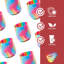 Silipint: Silicone 12oz Stemless Wine Glasses: 6 Pack - 3 Hippie Hops & 3 Arctic Sky