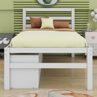 Platform Bed With Removable Storage Shelves BuiltIn Two Storage Drawers For Added Convenience