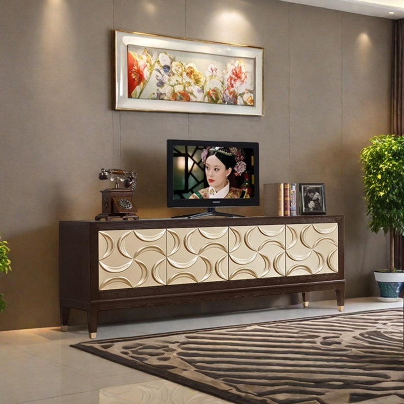 Neoclassical carved design sense TV cabinet, 70.86"