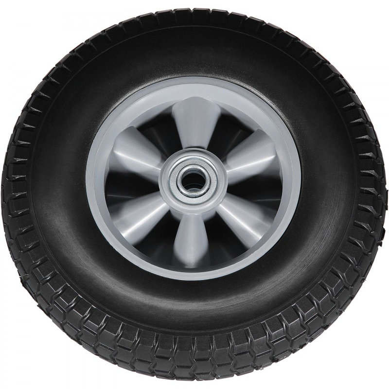 Roue de pneu solide en polyuréthane coulé à plat, 10 po, charge dynamique de 180 lb, charge statique de 220 lb, pneus et roues tubeless sans crevaison pour chariot manuel, chariot utilitaire, chariots, remorques de jardin, divers chariots