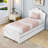 Wood Platform Bed with Headboard and Twin Trundle-1214910691-1214910690