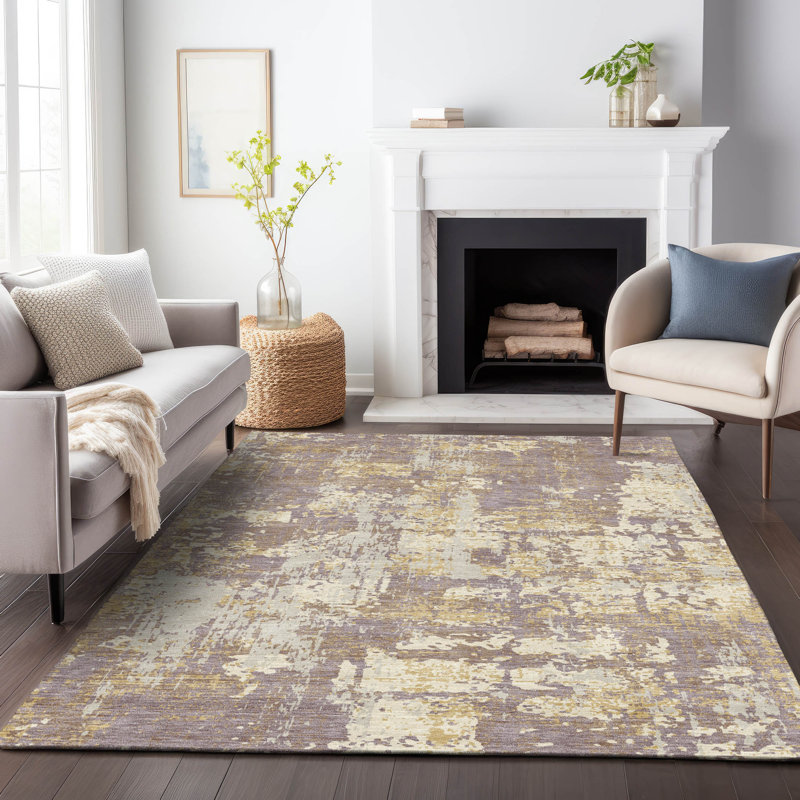 Tapis mauve intérieur / extérieur Caelan , 5' x 7'6"
