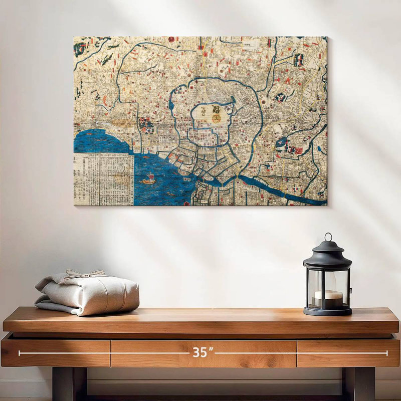 Aliaz Old Tokyo Map, 16" H x 24" W