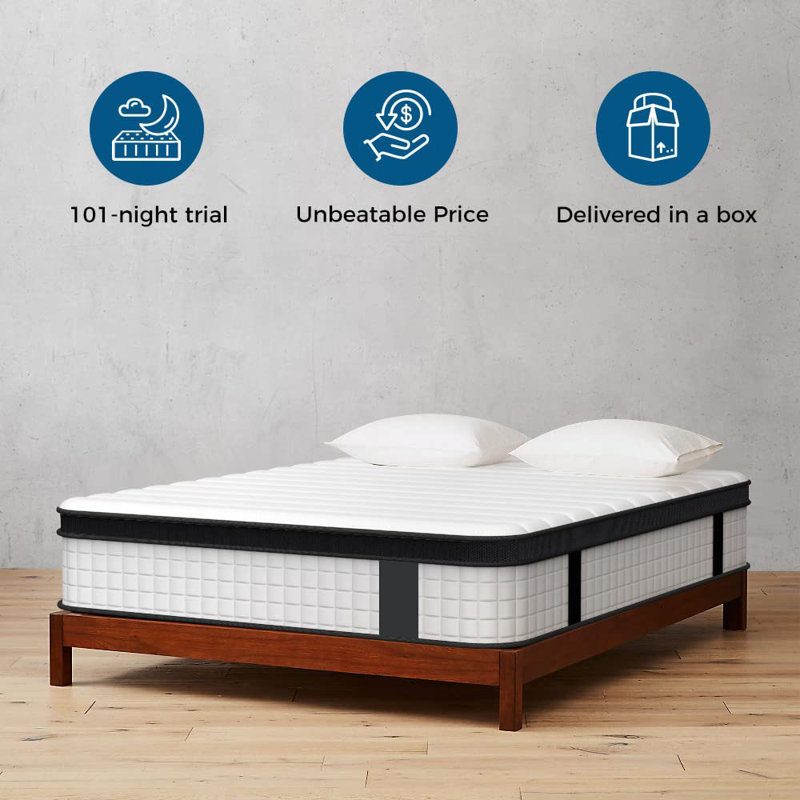 12'' Medium Hybrid Mattresses with Cooling Gel Memory Foam and Pocket Springs Mattress in a Box, Twin XL