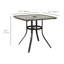 Table de patio avec trou pour parasol, table de salle à manger, 34 po, brun foncé