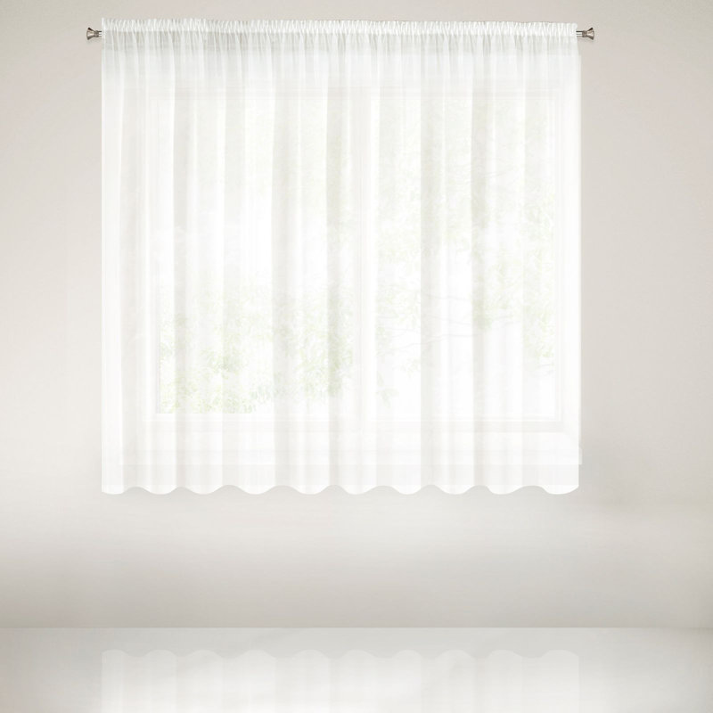 Kaillou Slot Top Sheer Curtain, 160cm H x 350cm W, Creamy