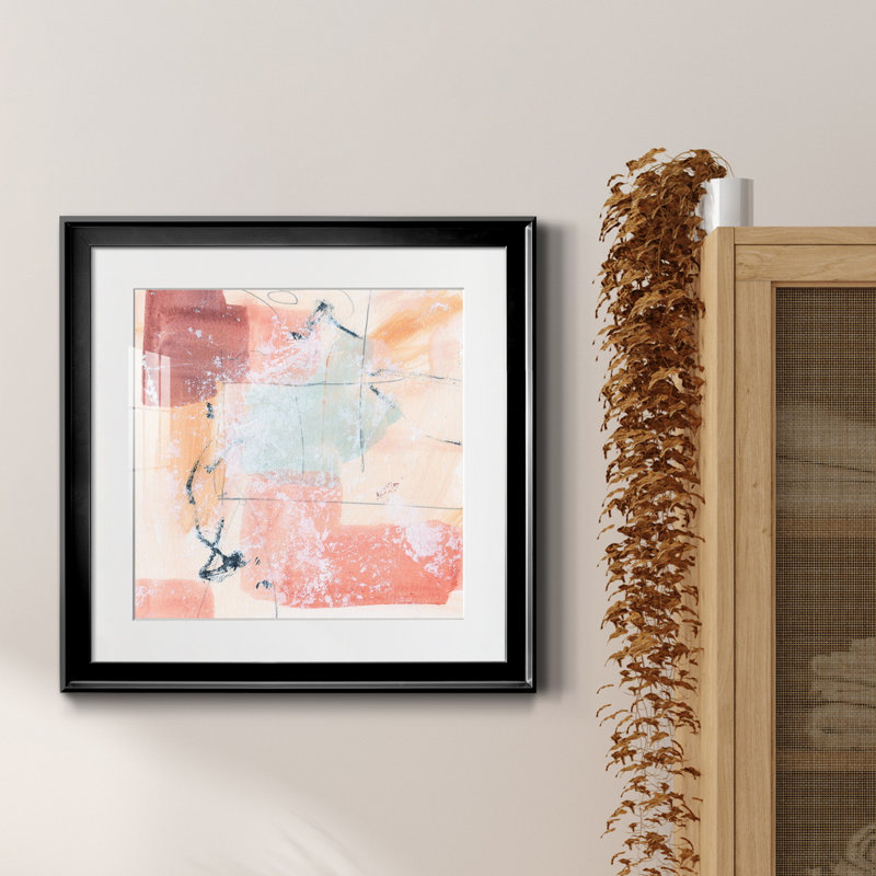 Toile chaude encadrée de qualité supérieure - prêt à accrocher, H 26,5 po x l 26,5 po x P 1,5 po, Papier avec cadre noir